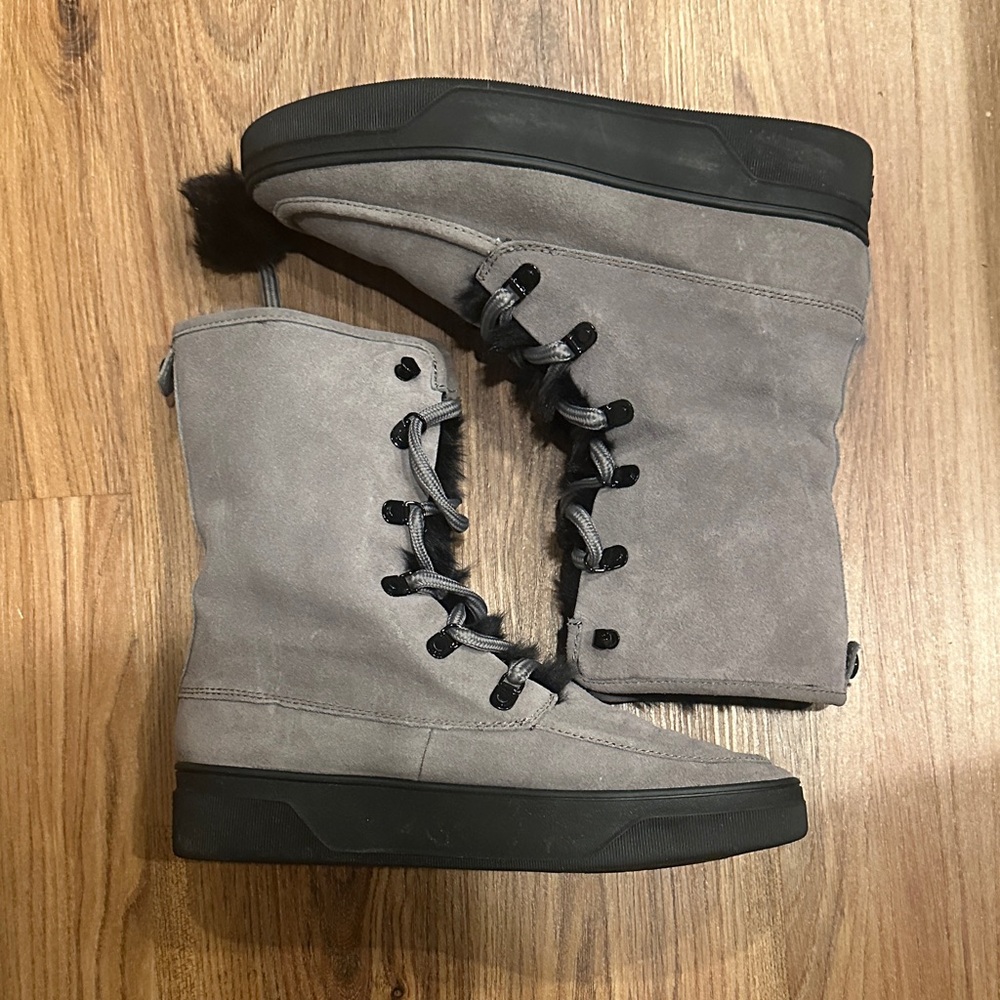 Michael Kors Charcoal Lace-Up Winter Boots
